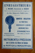 1925 PUB MAXANT INSTRUMENT PRECISION AEROSTATION AVIATION ALTIMETRE BOUSSOLE AD
