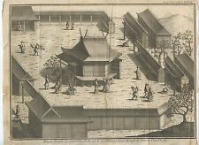 GRAVURE ANCIENNE / ASIA / ASIE / JAPAN / JAPON / TEMPLE DES SINTOISTES