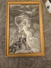 ancien cadre decor sur tissu