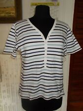 Tee shirt marin col V coton peigné épais rayé ARMOR LUX T4  42/44 