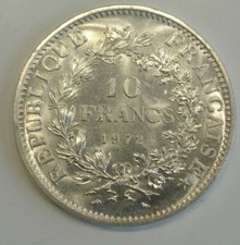 10 FRANCS ARGENT TYPE HERCULE  1972  SPLa FDC  brillant de frappe 