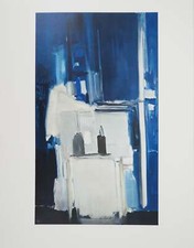 Nicolas DE STAEL : Coin d'atelier, fond bleu, Héliogravure signée
