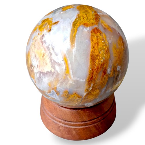 Sphère bois pétrifié - , 2,5"