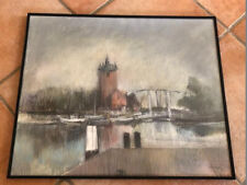 Tableau Pont-levis par Jacques de Sadeleer, milieu du 20e siècle