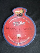 SOUS BOCK BIERE (BEER COASTER,BIERDECKEL ) FISCHER REUNION BLANCHE ROSEE