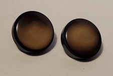 BIJOUX BOUCLES D'OREILLES VINTAGE À CLIPS GALALITHE TON MARRON NOIR # LT # F5