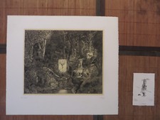 MOHLITZ – 2 gravures Saint-Hubert + état (1995) (burin) Chine appliqué