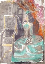 Pablo PICASSO. Lithographie "Jacqueline en habit vert" / TOROS Y TOREROS 1961