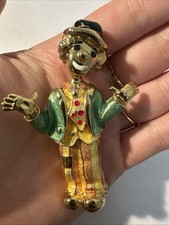 Broche Clown Vert Jaune Orange