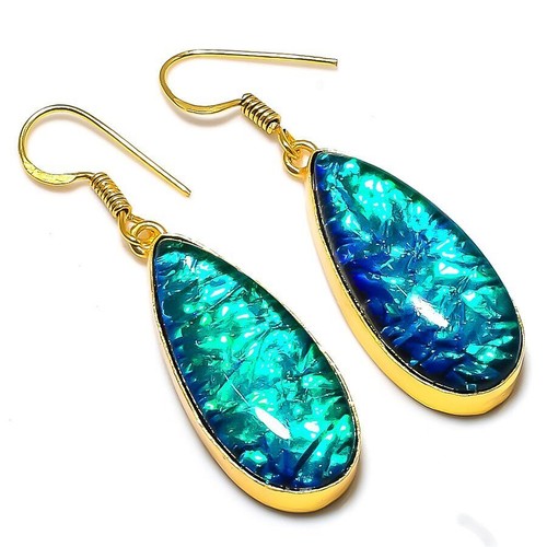 Boucle oreille verte - d'oreille,