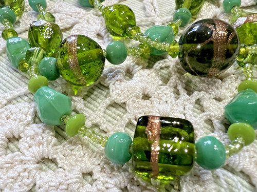 Collier ancien perles - , verre
