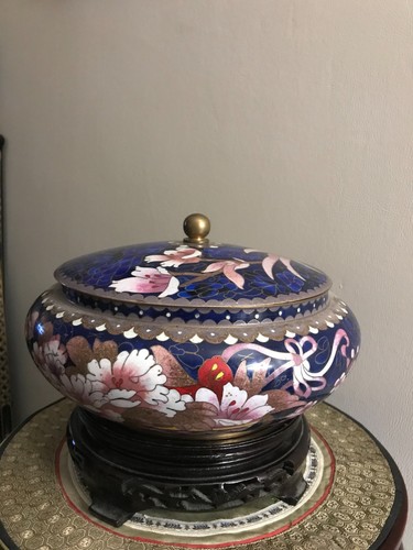 Cloisonne bonbonniere bronze - cloisonne,