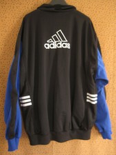 Veste Adidas noir bleu polyester années 2000 Vintage Jacket Football - 192 / XXL
