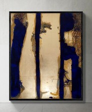 tableau contemporain feuilles d'or  abstrait moderne minimaliste art scandinave