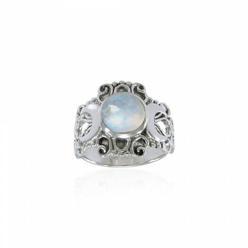 Triple lune bague pierre 925 - pierre,