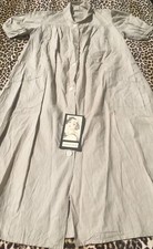FRENCH 1930s MATERNITY A-LINE PLEATED DRESS~LINEN COTTON~MADE IN FRANCE~UNWORN~M