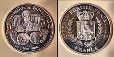 FRANCE Médaille ARGENT 999 Charles de Gaulle 50eme anniversaire du Nouveau Franc