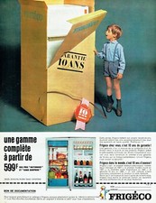 Publicité Advertising 120 1963  Frigéco réfrigérateur   garantie 10 ans  **