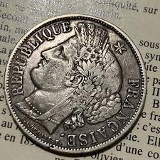 pièces de monnaie argent 5 francs Ceres 1870  K