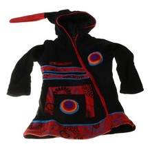Art et Magie Veste Hippie Coloré Enfant avec Capuche Zip Goa Psy Lutin