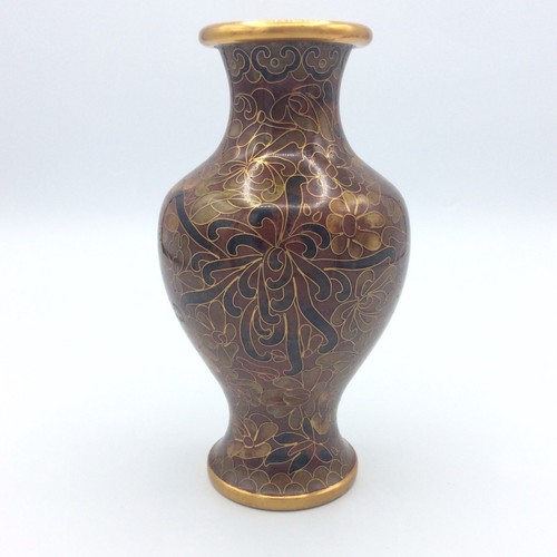 Vase balustre bronze doré - , et
