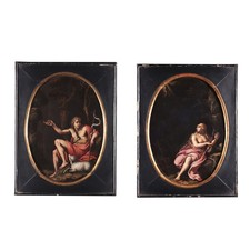 Paire de Tableaux Anciens sur