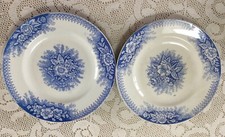 2 anciennes assiettes bleues