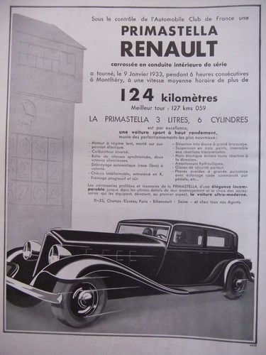 Publicité 1933 primastella - publicitÉ,