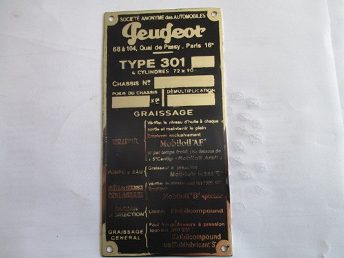 Panneau type plaque peugeot - type,