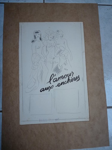 Rare dessin érotique - , au