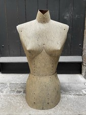 Mannequin De Couture Ancien Vintage En Carton Réglable Ajustable Couturière 
