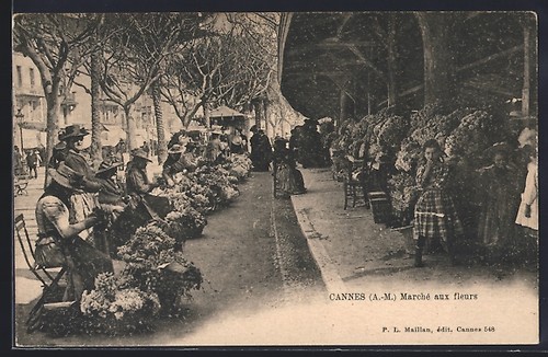 Cpa cannes marché aux - cpa,