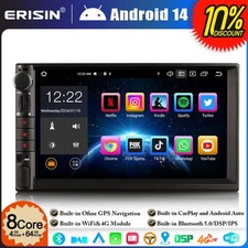 8-Core 64GO 2Din Stéréo Android 14 Autoradio Bluetooth 5.0 GPS Navi WiFi DAB+TNT