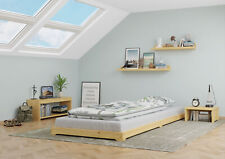 Lit en pin très bas, Lit au sol futon extra bas lit en bois surface 90x220 cm