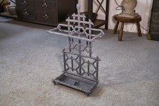 Porte-parapluie en fonte émaillée gris 1940's