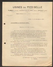 FUMAY (08) USINE DU PIED-SELLE , TOLERIE / APPAREILS de CHAUFFAGE Fonte en 1925