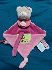 Doudou ours plat attache