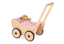 Landau Trixi En Bois Naturelle Poussette Pour Poupées Jouets Enfants Eveil Jeu