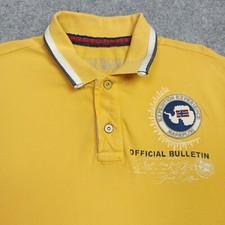 Napapijri Polo Shirt Pour Homme Taille XL Slim Fit Jaune Coton Piqué Logo Patch