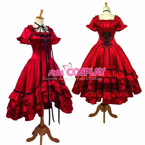 Red satin dress chi - satin, chobits