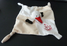 *. DOUDOU PLAT RODA RODADOU CIGOGNE NOIR ROUGE BLANC ECRU BEBE ATT TETINE TTBE