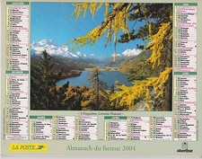 CALENDRIER ALMANACH des postes PTT 2004 l'engardine & laurentides, québec