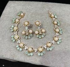 Indien Bollywood Mariage Soirée Plaqué Or Ad Zircone Ensemble Bijoux Femme JL70