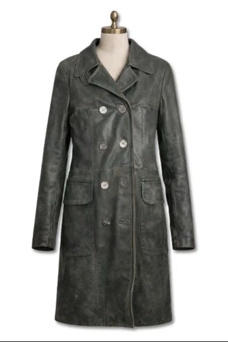 Vintage long coat - , cuir