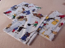 coupons tissu  " Tintin "   JERSEY   X 3  ( aucune inscription et aucune date)