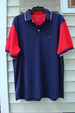   IZOD COOL FX PERFORM X POLO NAVY BLUE RED LARGE SHIRT  