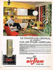 PUBLICITE ADVERTISING 114  1963  AIRFLAM  chauffage central au mazout air pulsé