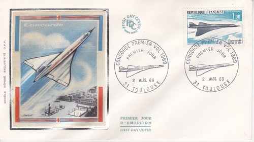 Enveloppe 1er jour concorde - 1er,