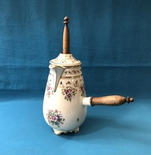 grande chocolatière en porcelaine signé LIMOGES + moussoir bois 31 cm Chocolat