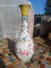 Ancien vase en porcelaine de Limoges à décor Japonisant Michelaud Frères  31cm